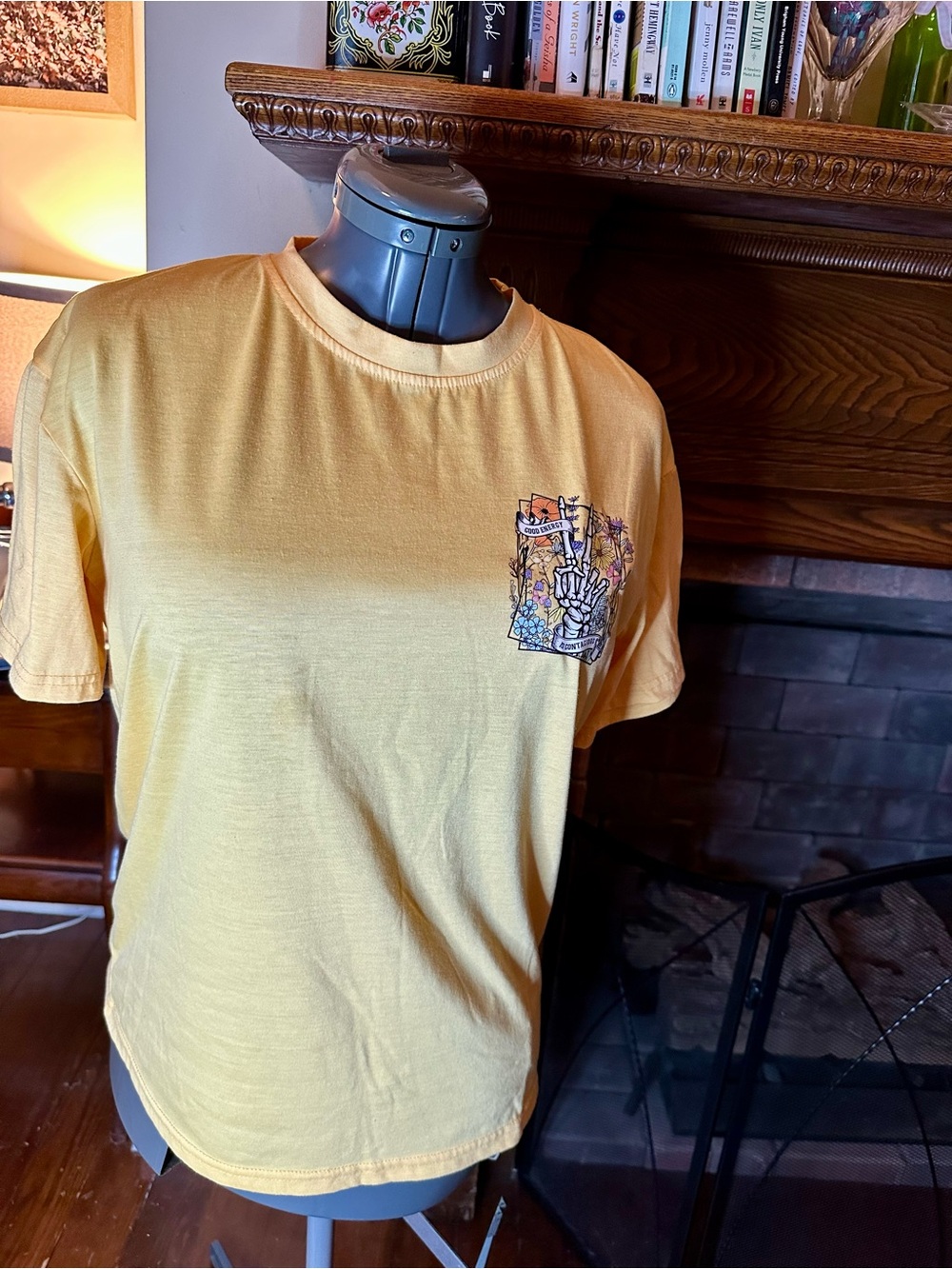 Yellow Short-Sleeve Pocket Graphic T-Shirt - women